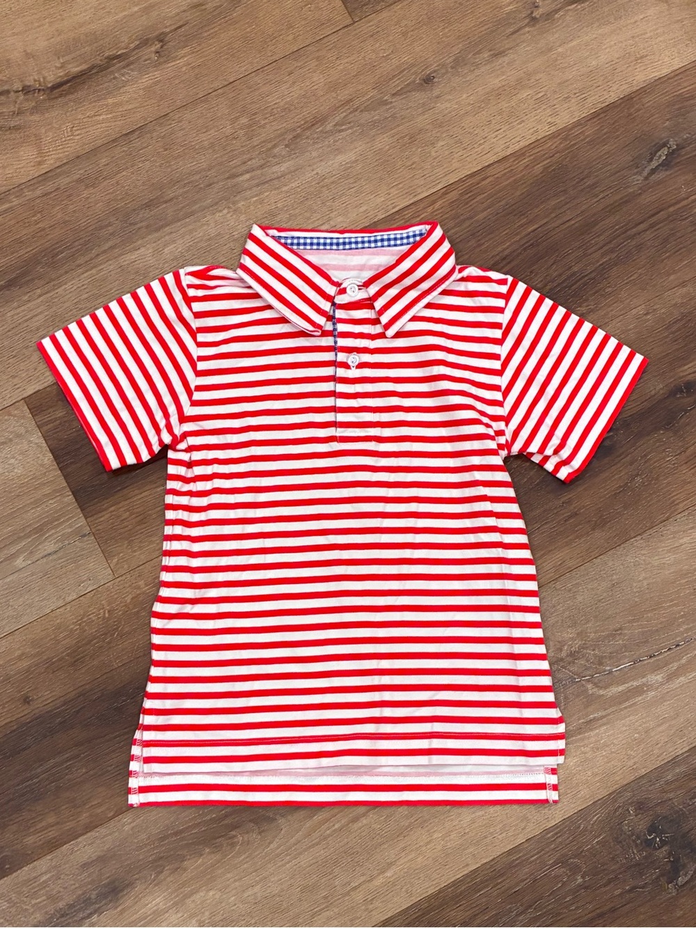 Eleanor Rose Red White Stripe Polo Shirt Top 4/5 Boy